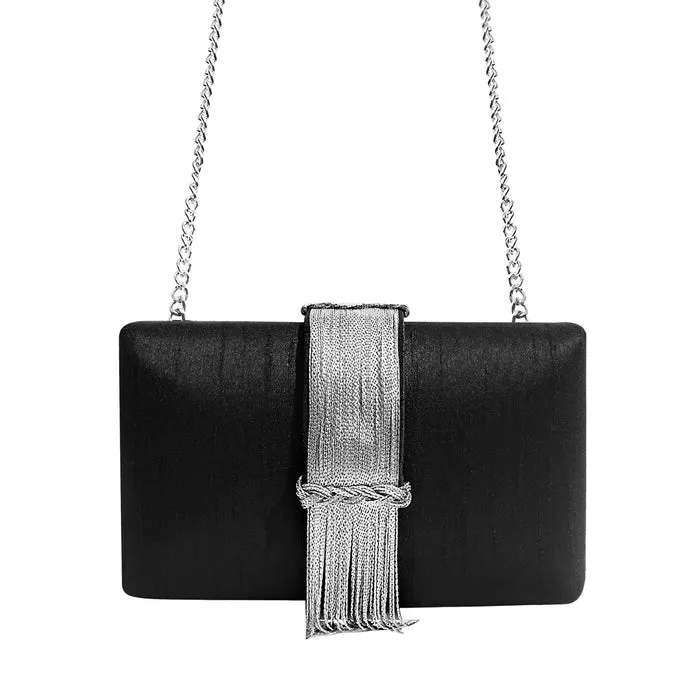 Midnight Fringe Clutch