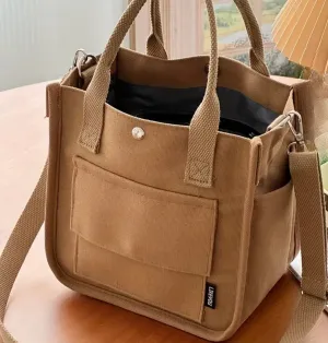 Minimalist Solid Color Square Satchel Bag, All-Match Top Handle Handbag For Daily Use, Commuter Bag With Multi Pockets (8.26'' * 5.11'' * 8.66'' )