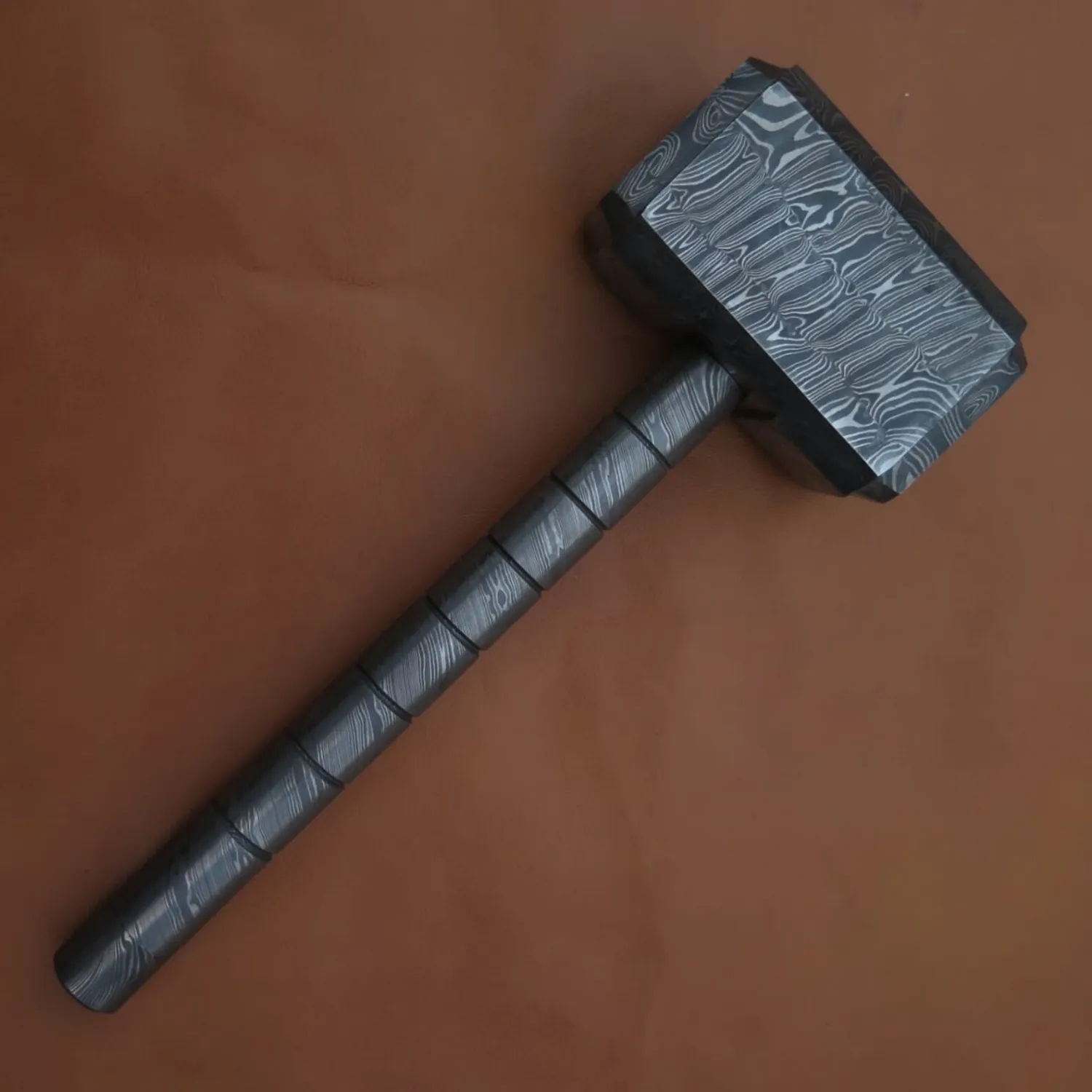 Mjölnir Handmade Forged Damascus Steel Hammer