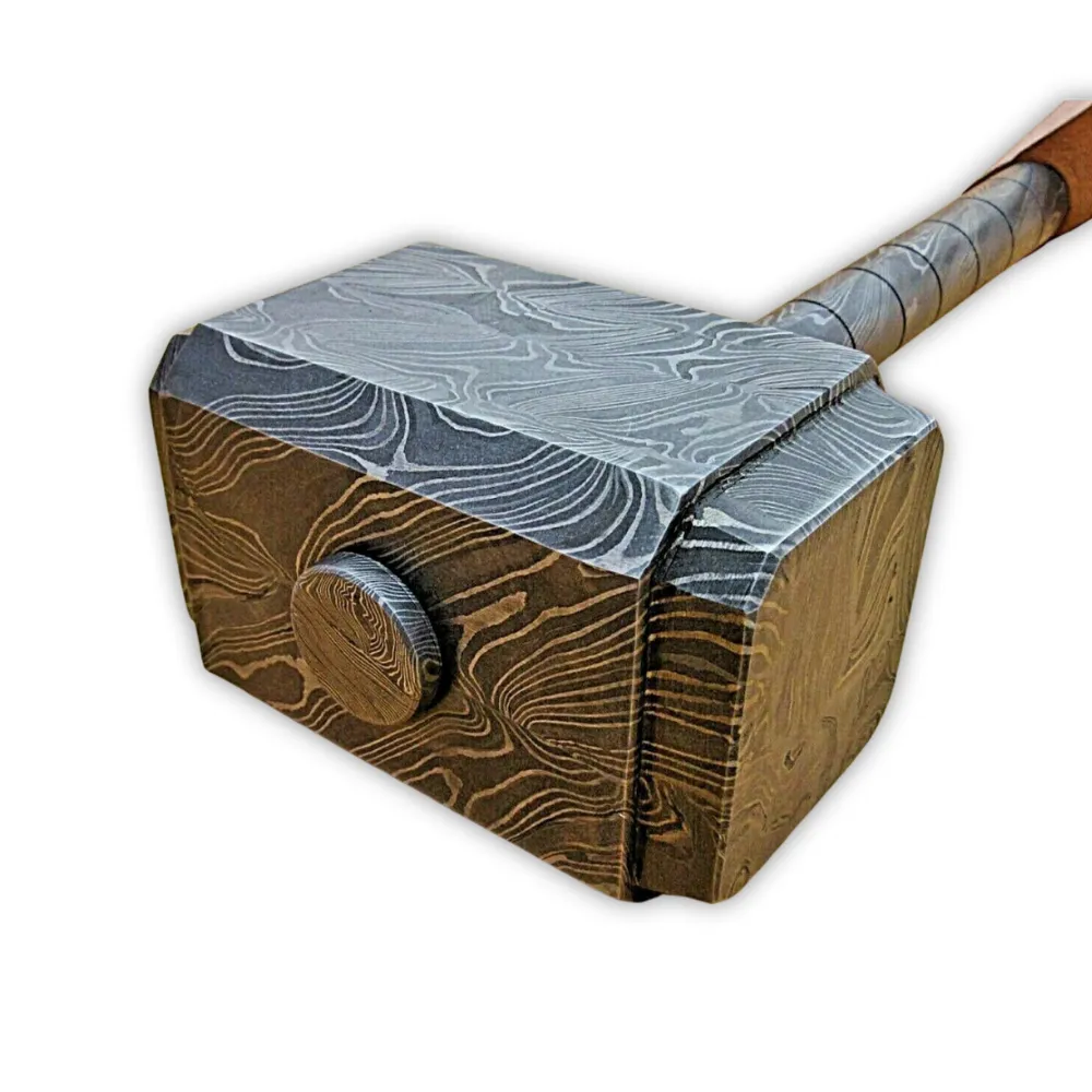 Mjölnir Handmade Forged Damascus Steel Hammer