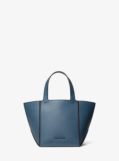 MK Jordi Small Leather Tote Bag - Blue - Michael Kors