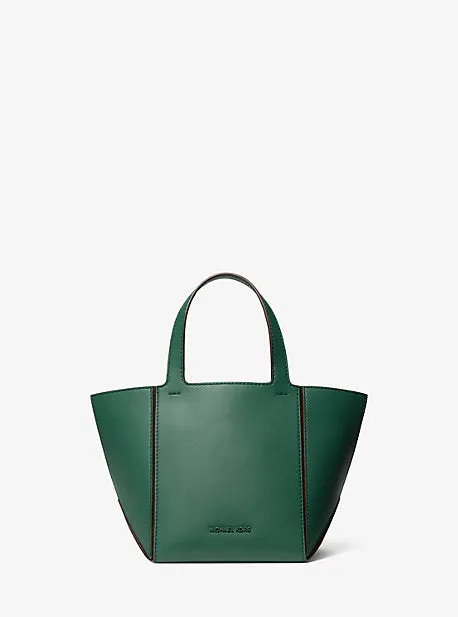 MK Jordi Small Leather Tote Bag - Green - Michael Kors