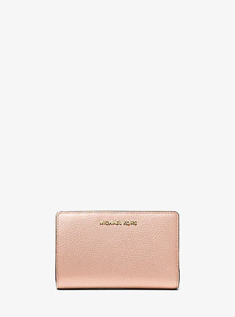 MK Medium Pebbled Leather Wallet - Pink - Michael Kors