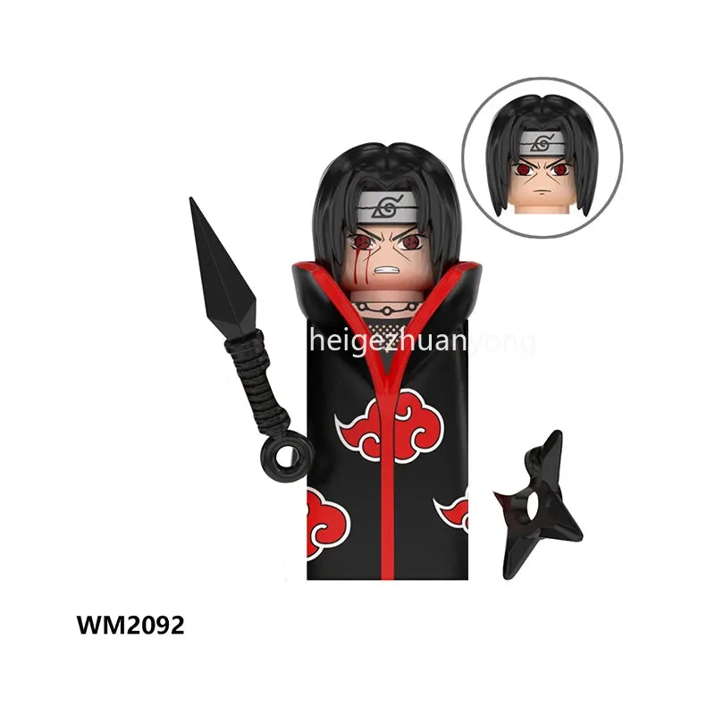 MOC NON   Shipped International Naruto blocks Building Blocks Anime cartoon Japanese Characters Action Figures Heads Kid Toys  Minifigures