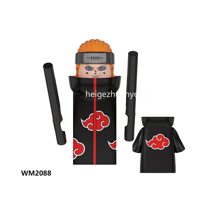 MOC NON   Shipped International Naruto blocks Building Blocks Anime cartoon Japanese Characters Action Figures Heads Kid Toys  Minifigures