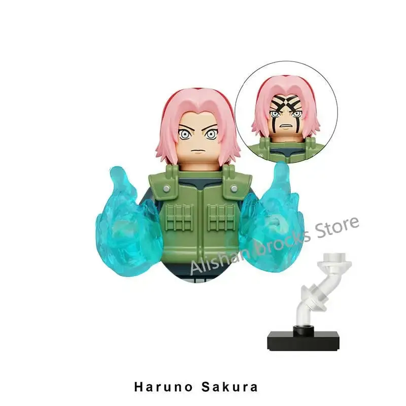 MOC NON   Shipped International Naruto blocks Building Blocks Anime cartoon Japanese Characters Action Figures Heads Kid Toys  Minifigures