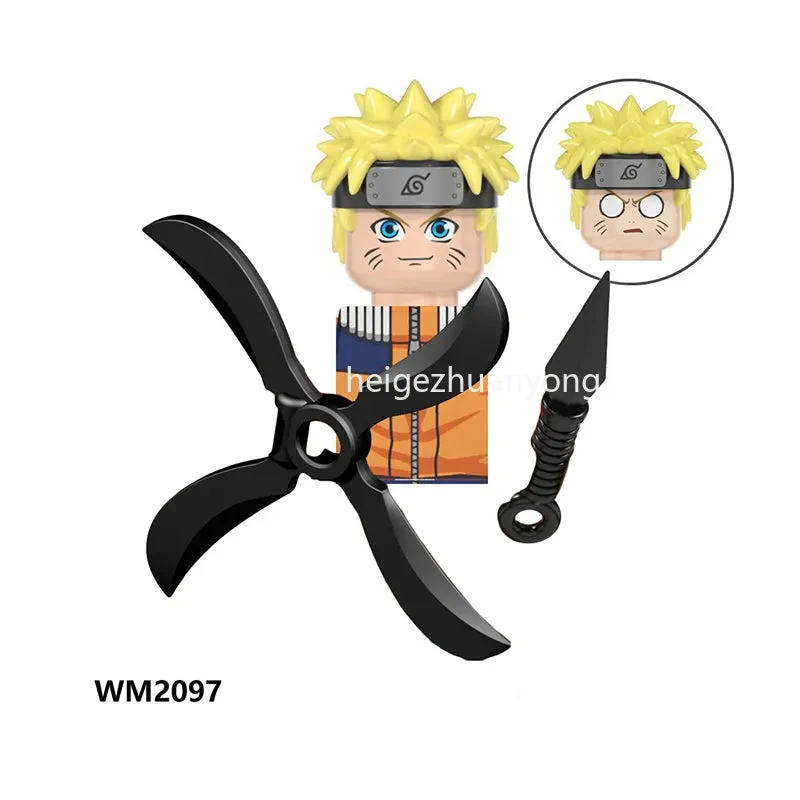 MOC NON   Shipped International Naruto blocks Building Blocks Anime cartoon Japanese Characters Action Figures Heads Kid Toys  Minifigures