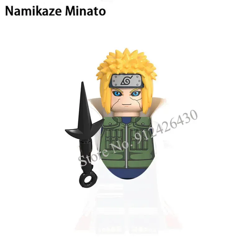 MOC NON   Shipped International Naruto blocks Building Blocks Anime cartoon Japanese Characters Action Figures Heads Kid Toys  Minifigures