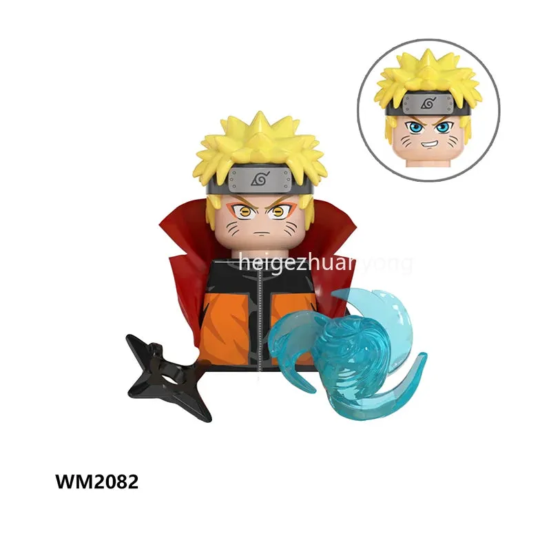 MOC NON   Shipped International Naruto blocks Building Blocks Anime cartoon Japanese Characters Action Figures Heads Kid Toys  Minifigures