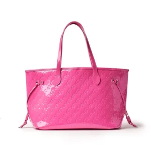 MONOGRAM GLAM TOTE - MIRROR HOT PINK