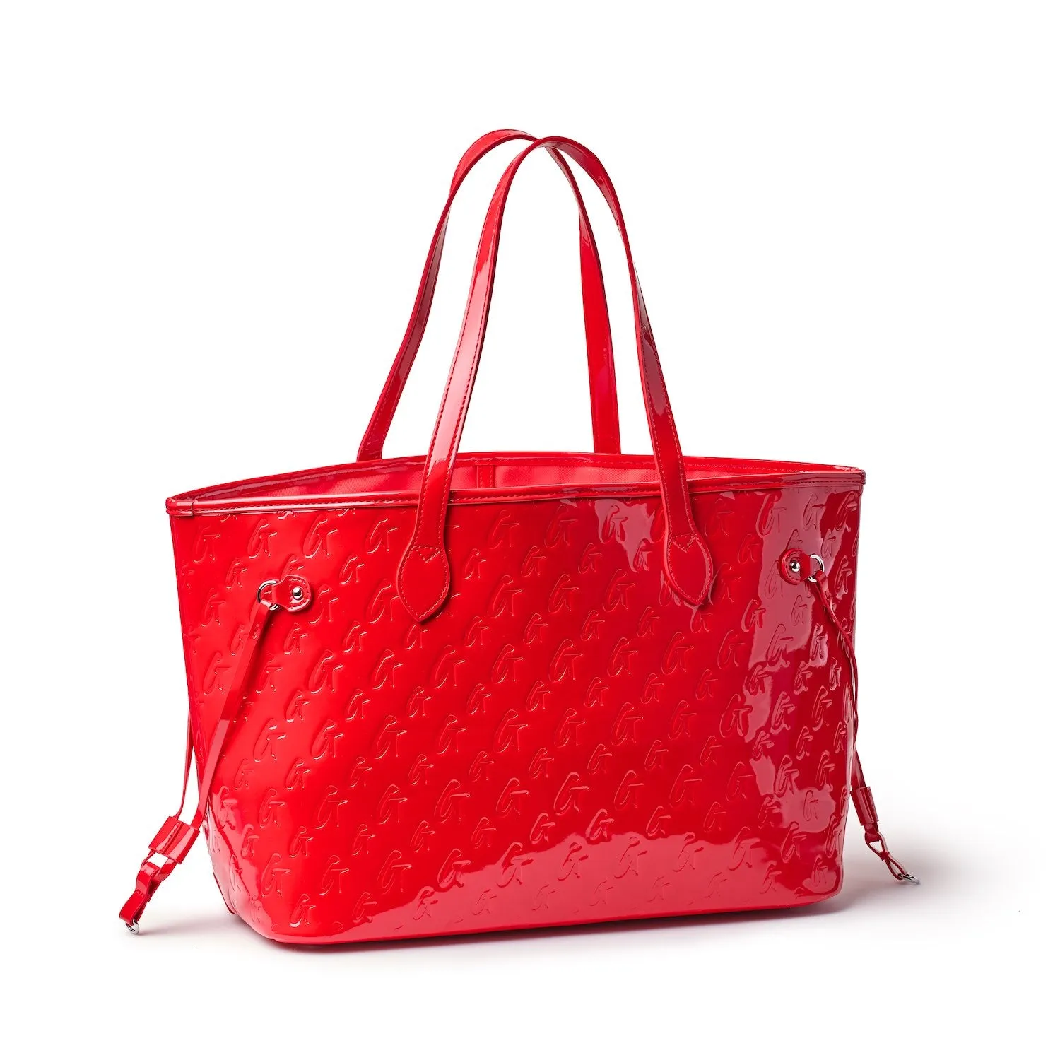 MONOGRAM GLAM TOTE - MIRROR RED