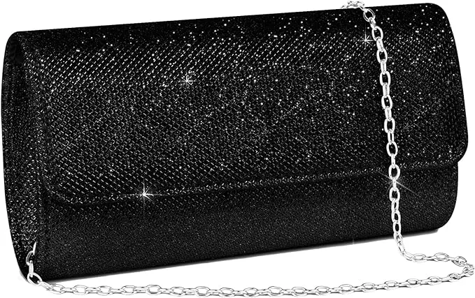 OSDUE Women Clutch Bag | Glitter Envelope Clutch Bag With Detachable Chain Strap | Evening Clutch for Ladies | Evening Bag