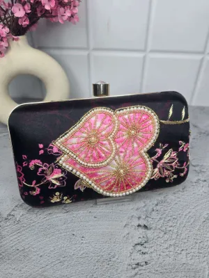 Purple Heart Clutch Purse