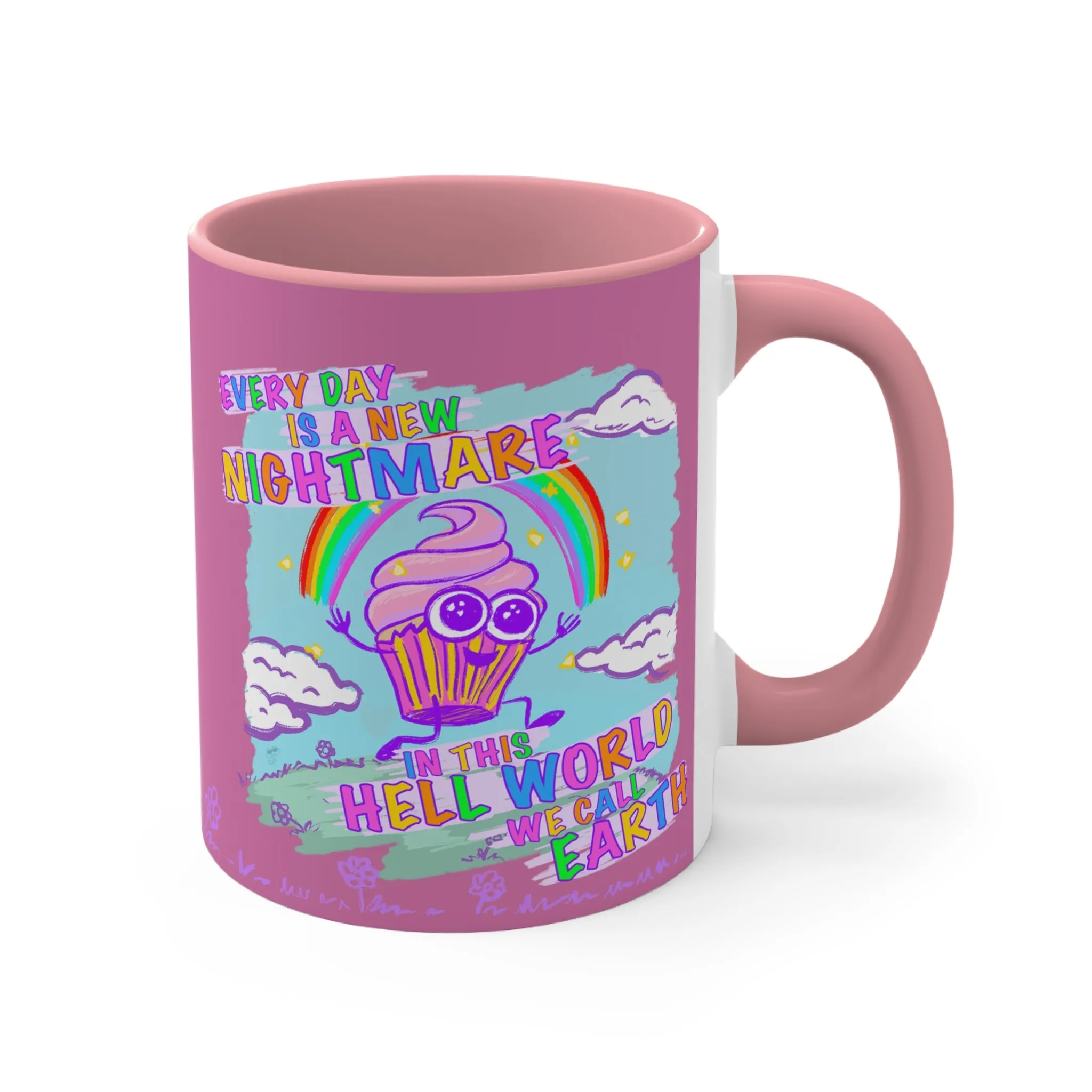 "Hell World" - Colorful Accent Mugs, 11oz