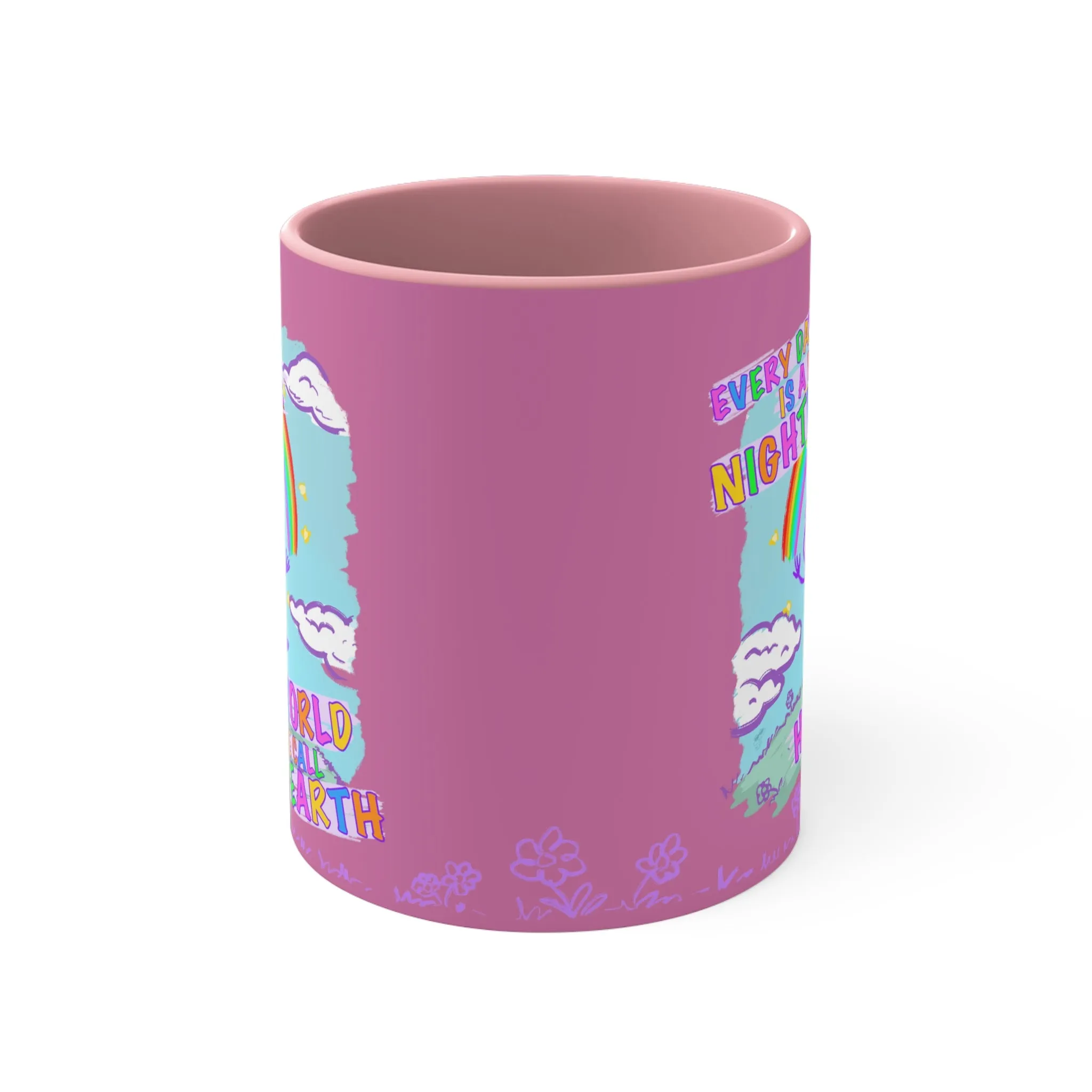 "Hell World" - Colorful Accent Mugs, 11oz