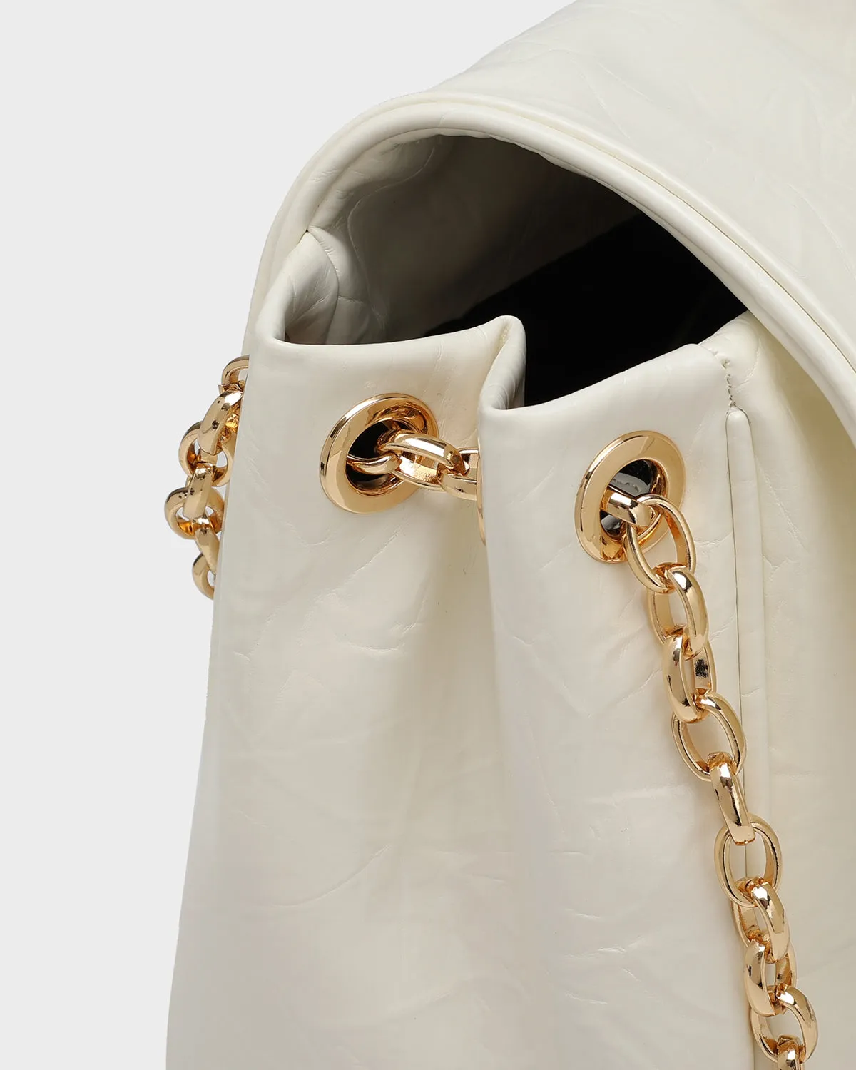 Rebellious Chic Tote Bag in White