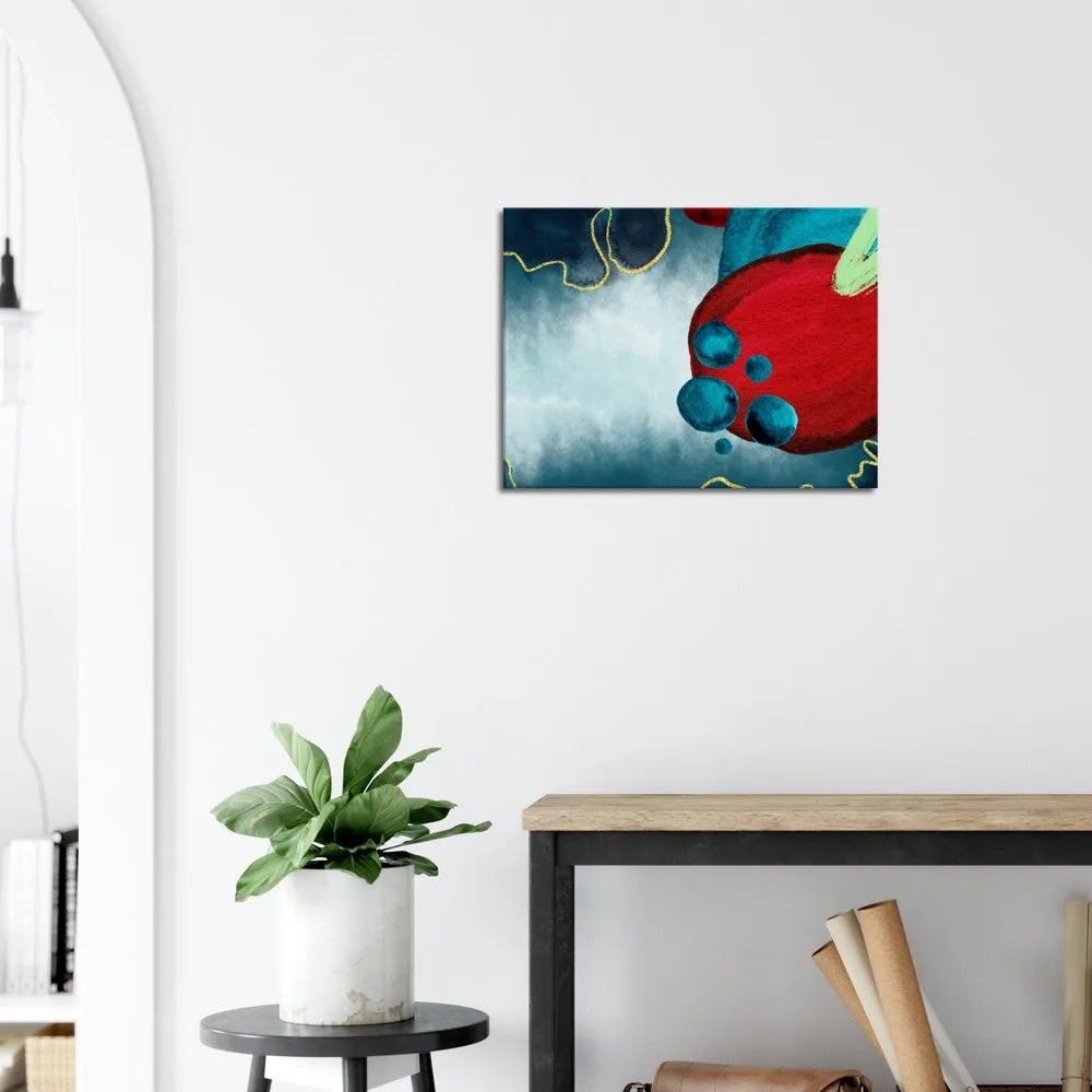 Red & Teal digital art Canvas