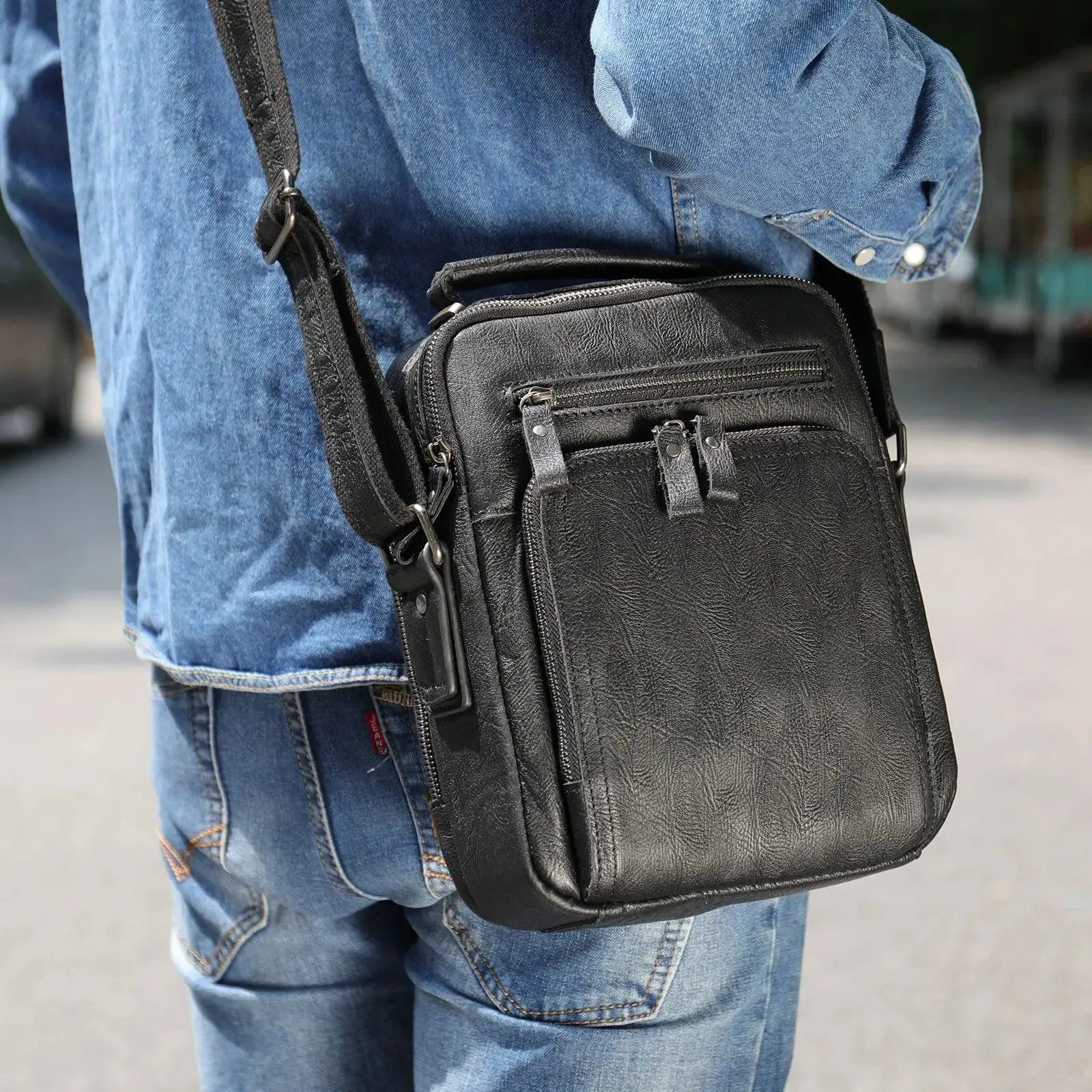 Retro Style Leather Shoulder Bag Mens Crossbody Bags