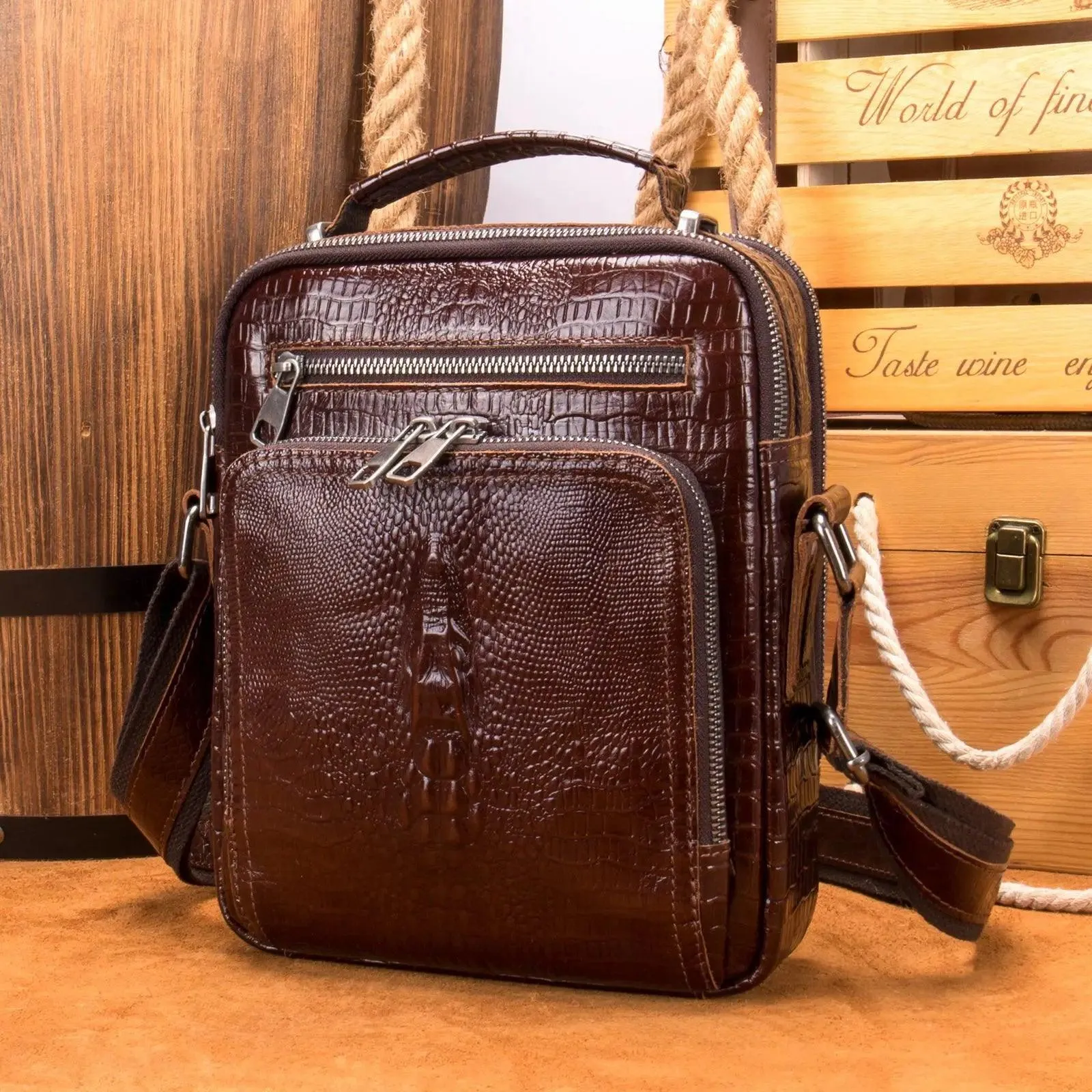 Retro Style Leather Shoulder Bag Mens Crossbody Bags