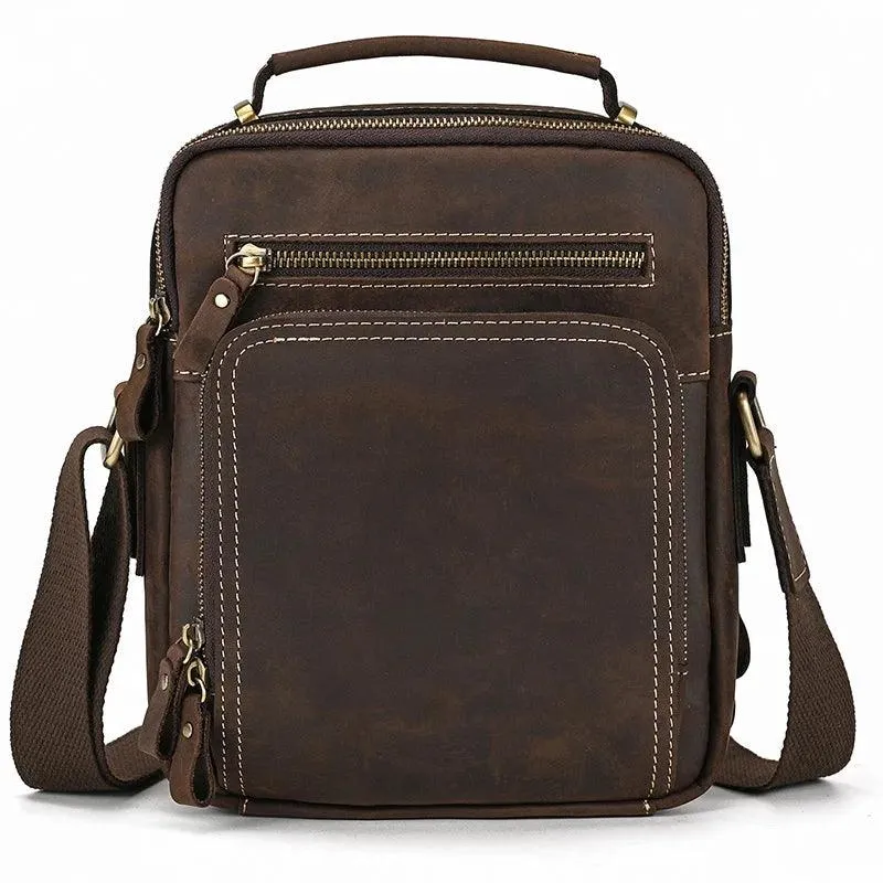 Retro Style Leather Shoulder Bag Mens Crossbody Bags