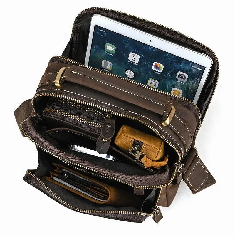 Retro Style Leather Shoulder Bag Mens Crossbody Bags