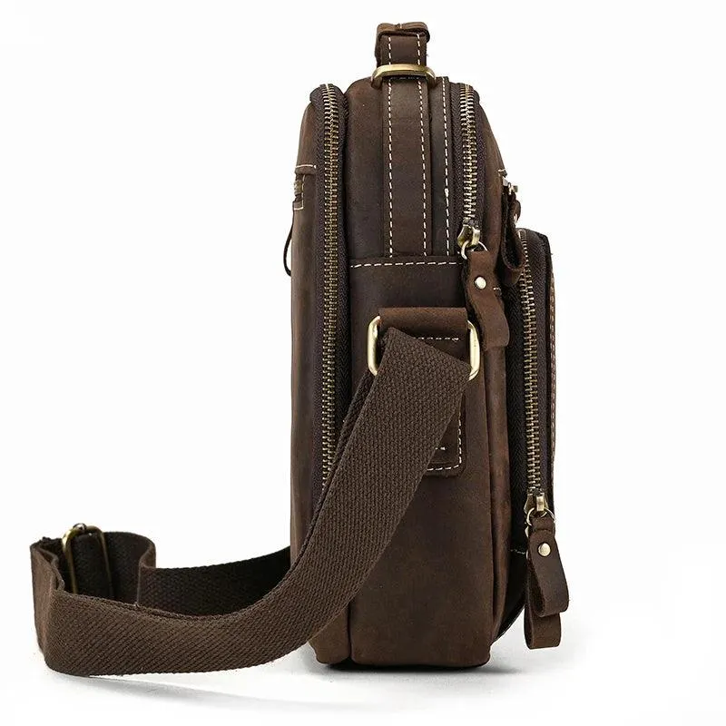 Retro Style Leather Shoulder Bag Mens Crossbody Bags