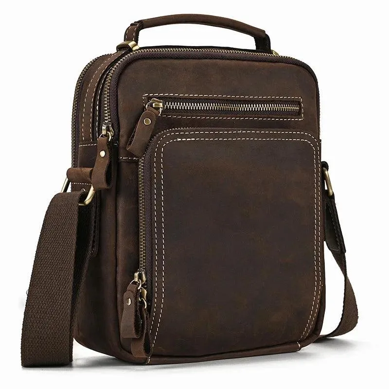 Retro Style Leather Shoulder Bag Mens Crossbody Bags