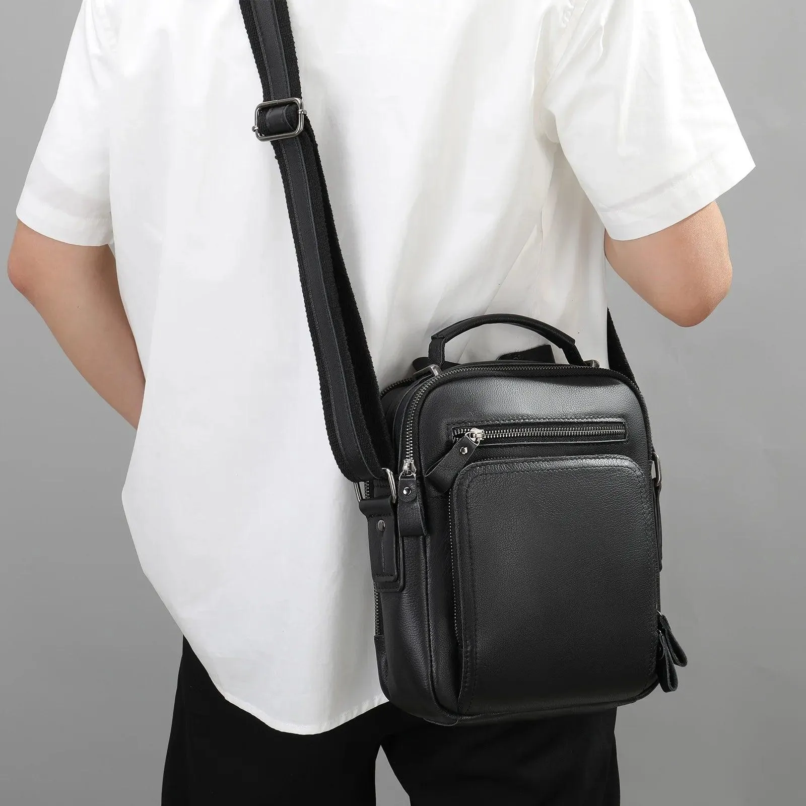 Retro Style Leather Shoulder Bag Mens Crossbody Bags