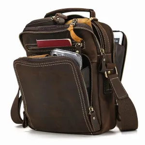 Retro Style Leather Shoulder Bag Mens Crossbody Bags