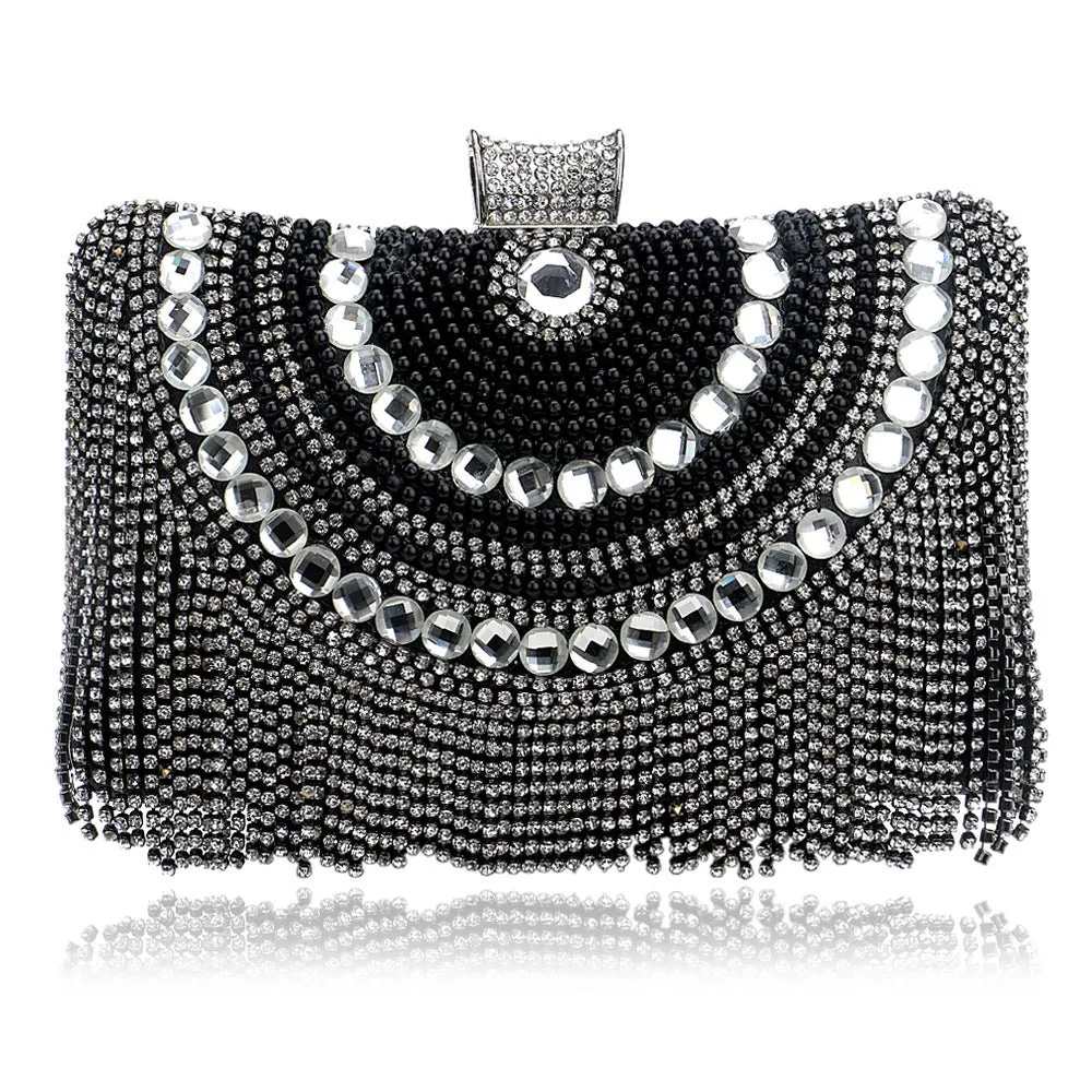 Rhea embelished Tassel Evening Bag