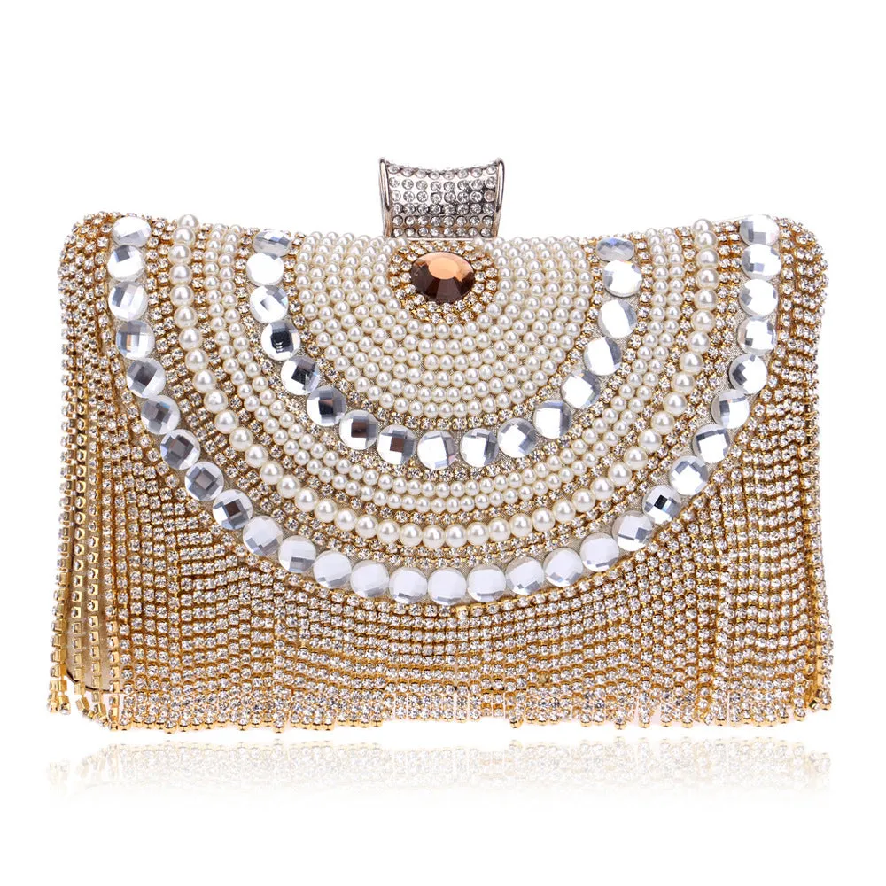 Rhea embelished Tassel Evening Bag