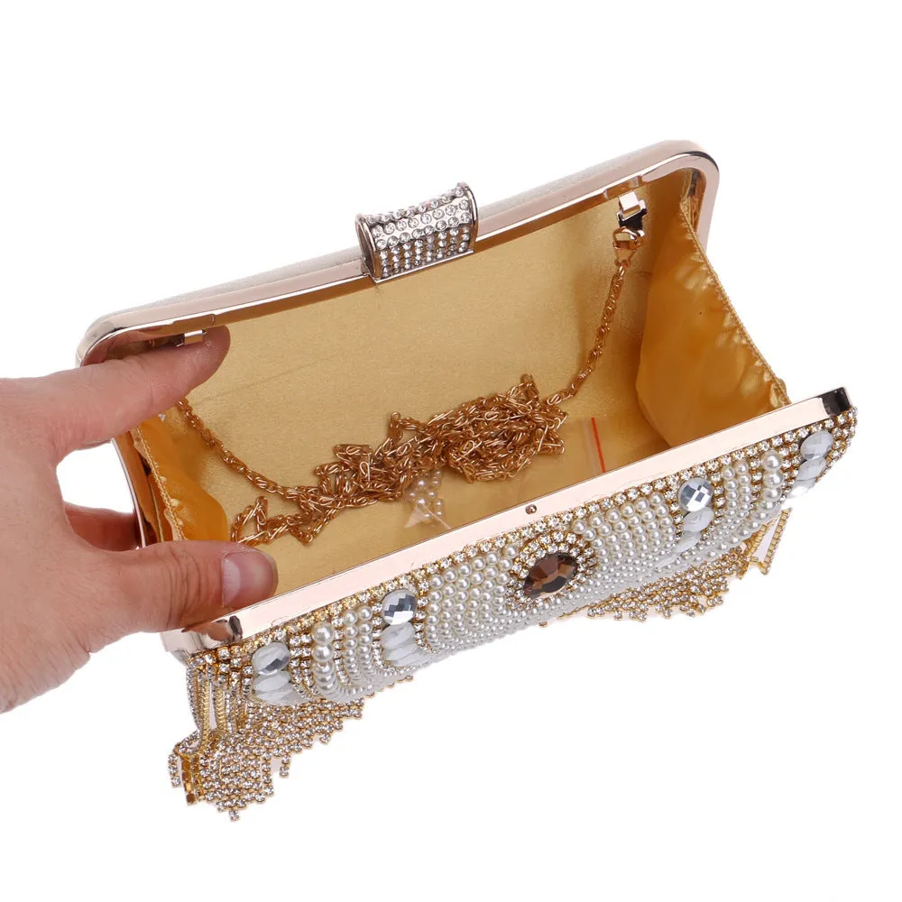 Rhea embelished Tassel Evening Bag