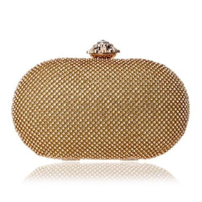 Rhinestones Women Evening Bag Flower Metal Crystal Clutch