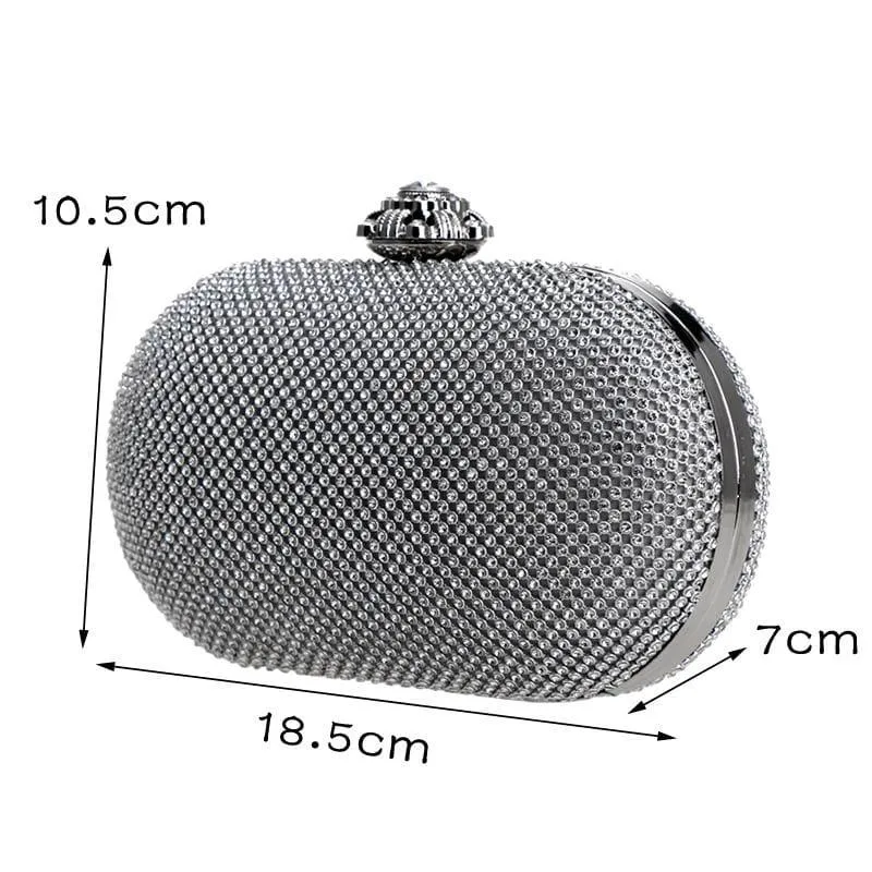 Rhinestones Women Evening Bag Flower Metal Crystal Clutch