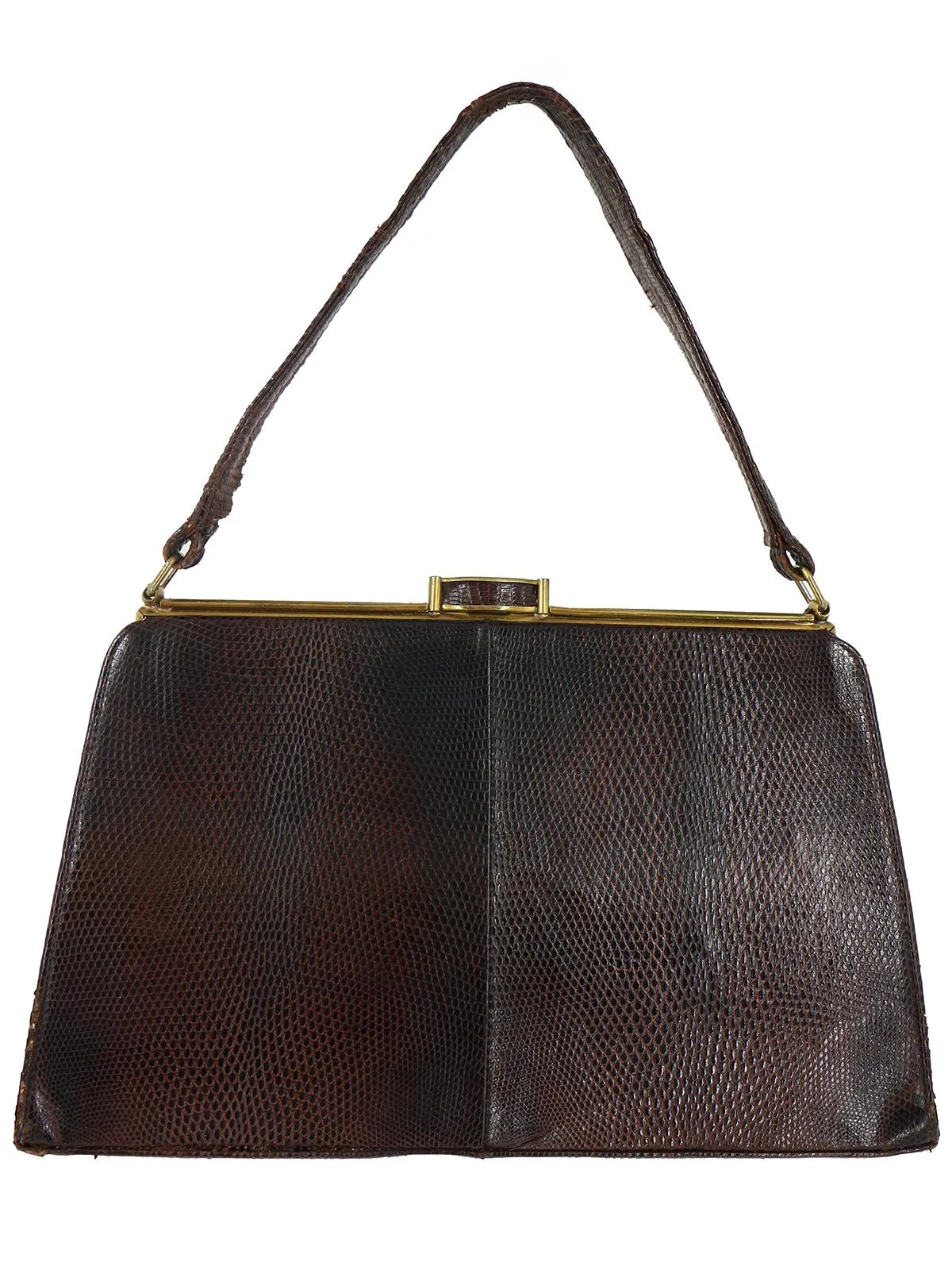 Riviera Brown Lizard Skin Vintage Bag with Purse