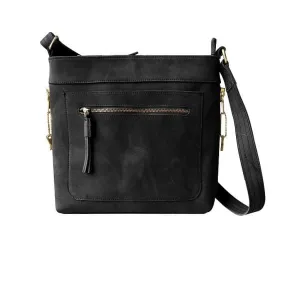 Roma Leather Crazy Horse Leather Lockable Crossbody Purse