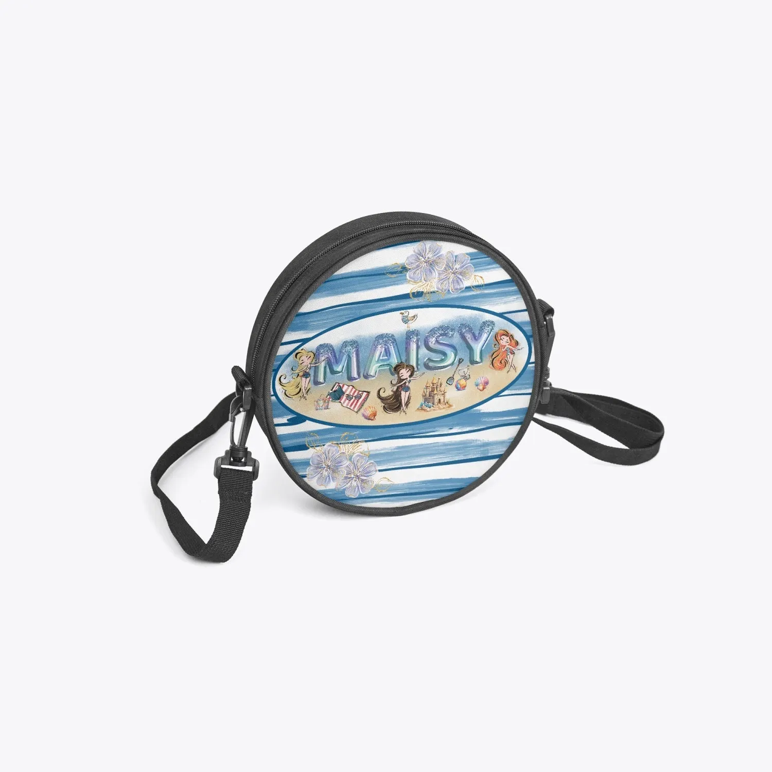 Round Satchel Bag, Beach Party, Personalised