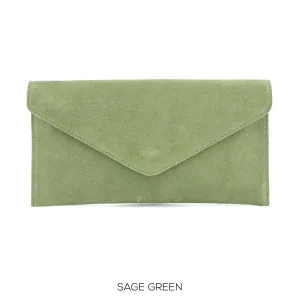 Sage Green Envelope Clutch Bag