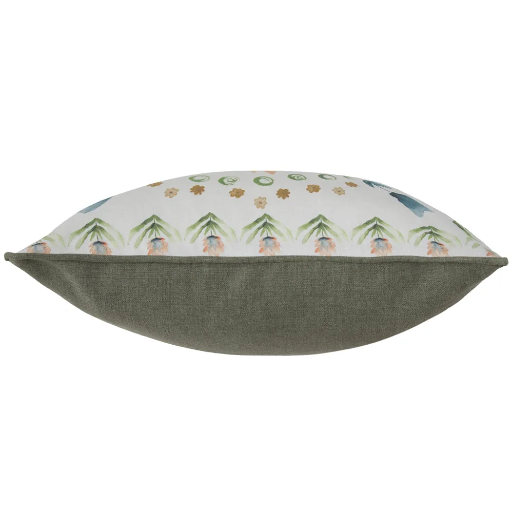 Sera Printed Piped Cushion Sage