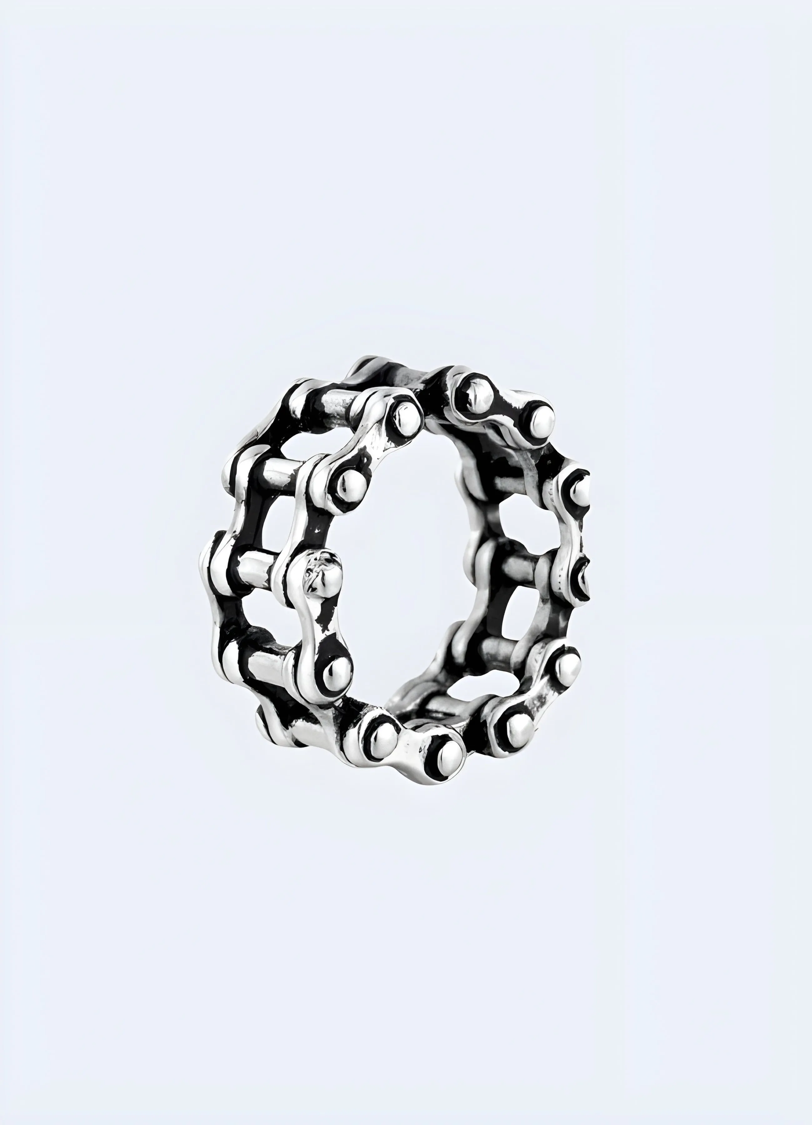 Silver Mechanical Chain Ring