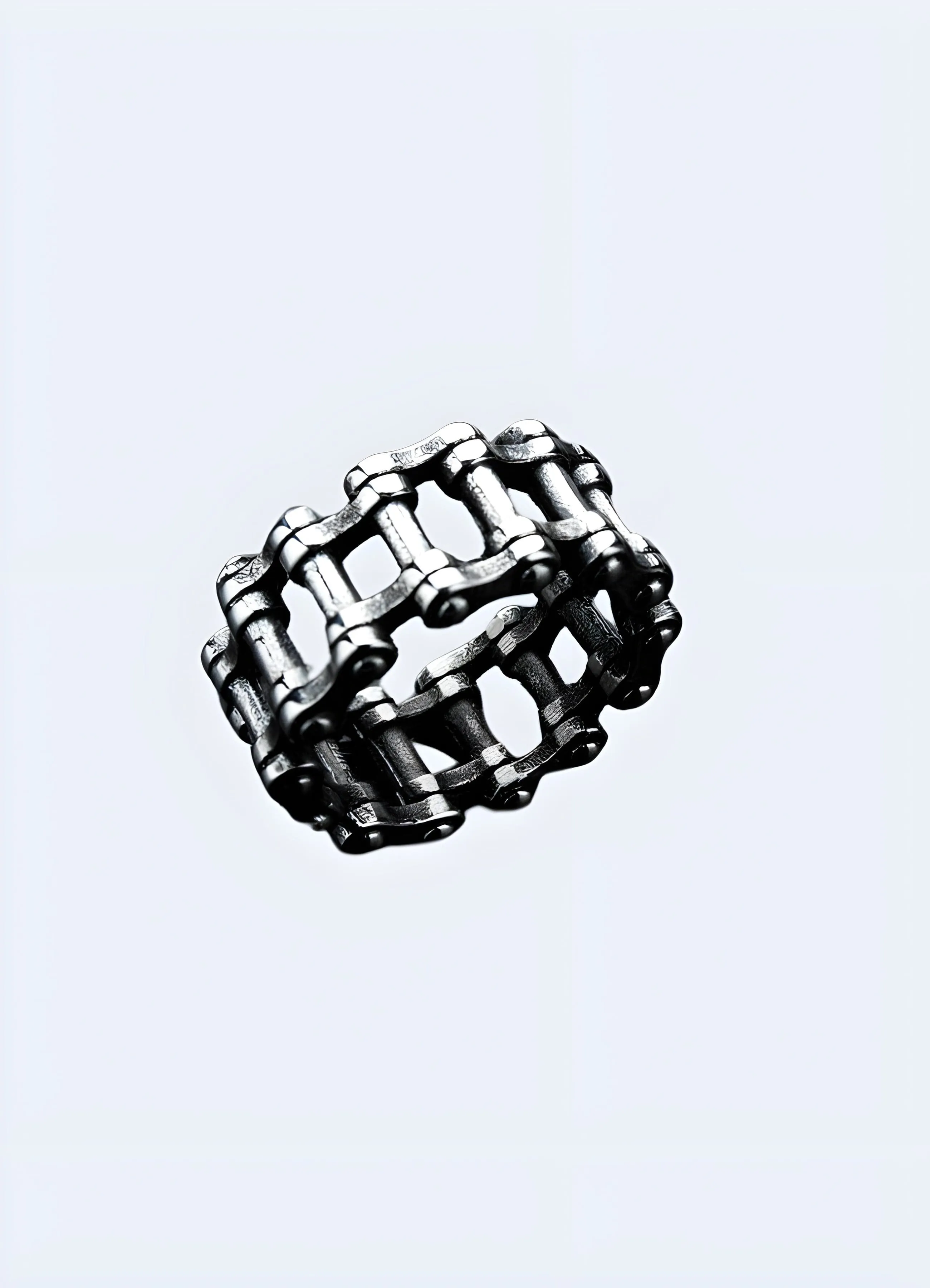 Silver Mechanical Chain Ring