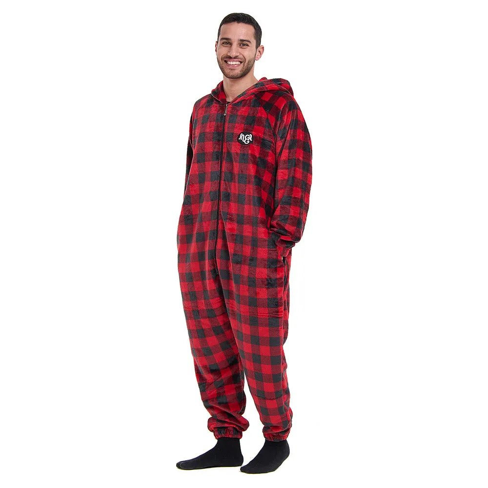 Snuggs Blanket Onesie Red Checkered