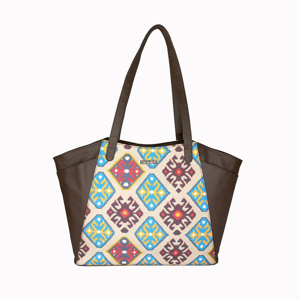 Sophisticated Blue Yellow Tote Bag Perfect For Women & Girls