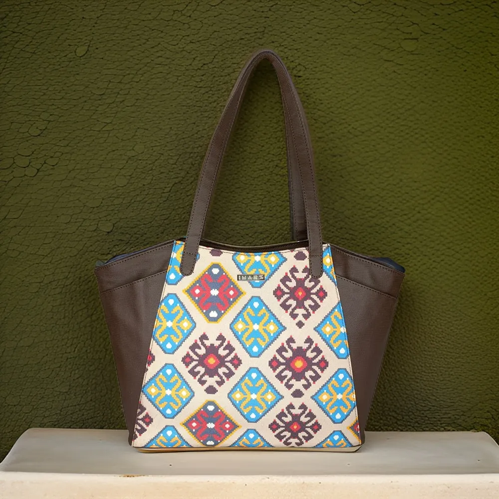 Sophisticated Blue Yellow Tote Bag Perfect For Women & Girls