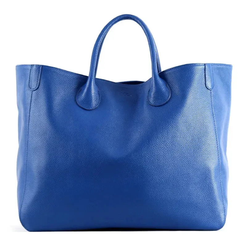 Spacious Genuine Leather Shopper Tote