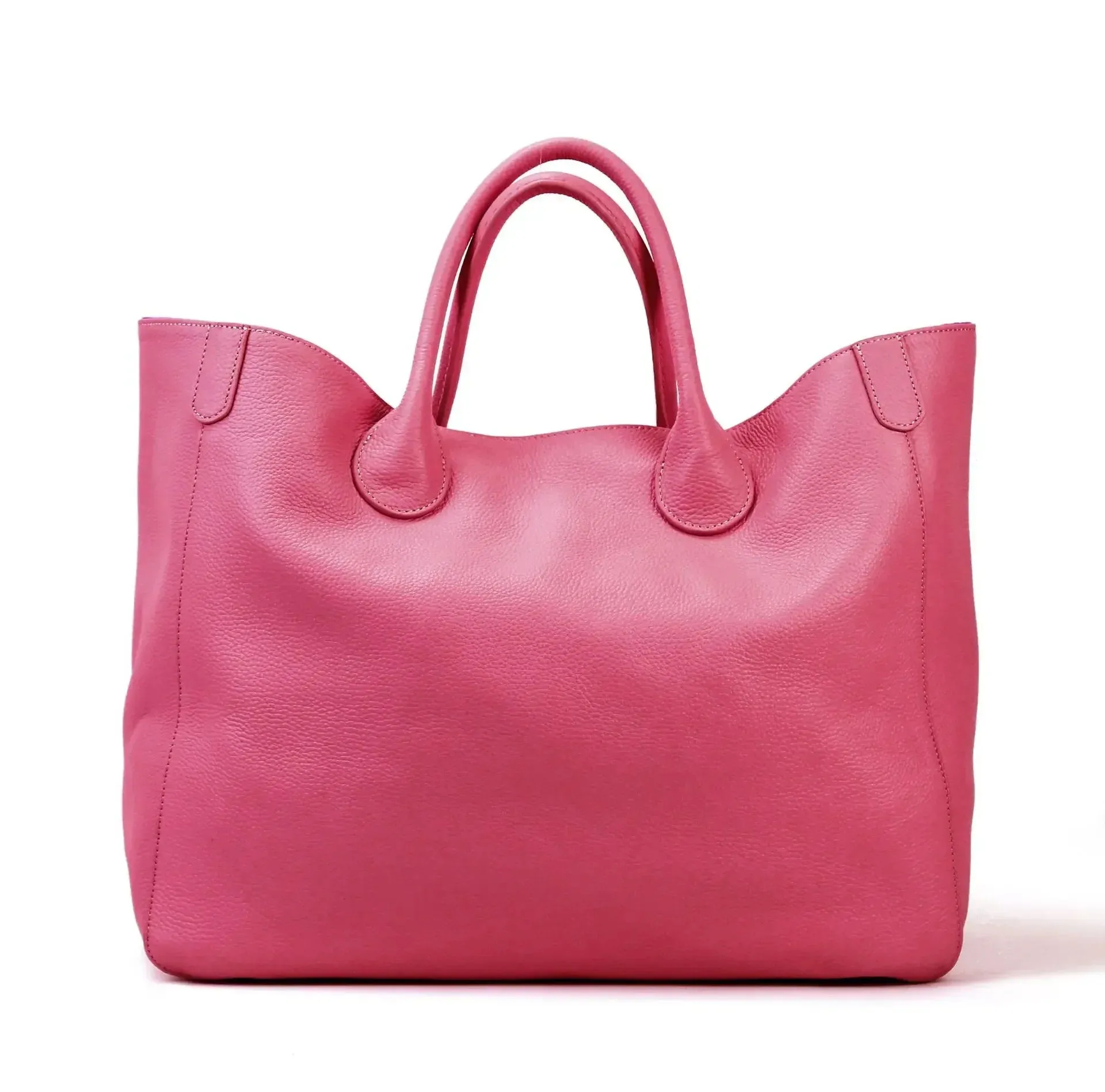 Spacious Genuine Leather Shopper Tote