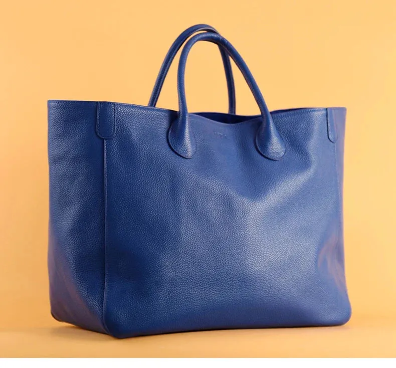 Spacious Genuine Leather Shopper Tote