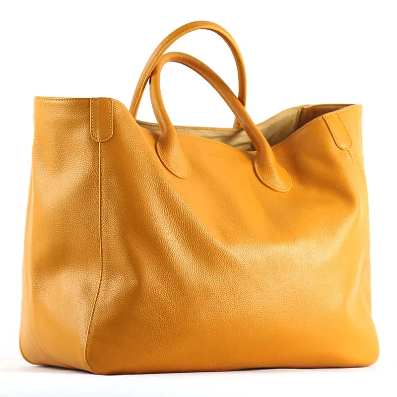 Spacious Genuine Leather Shopper Tote