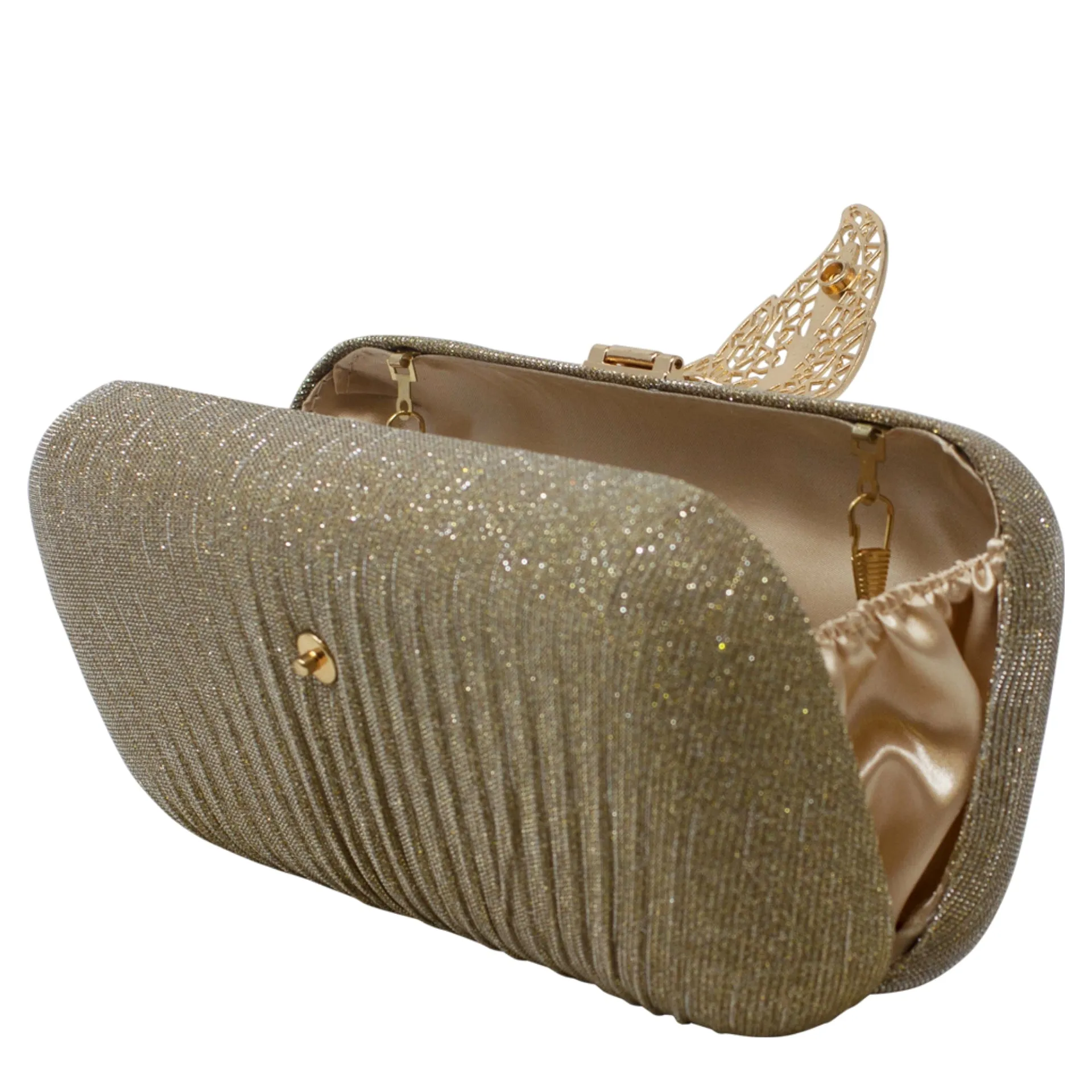 Sparkly Gold Leaf Shimmery Gold Clutch