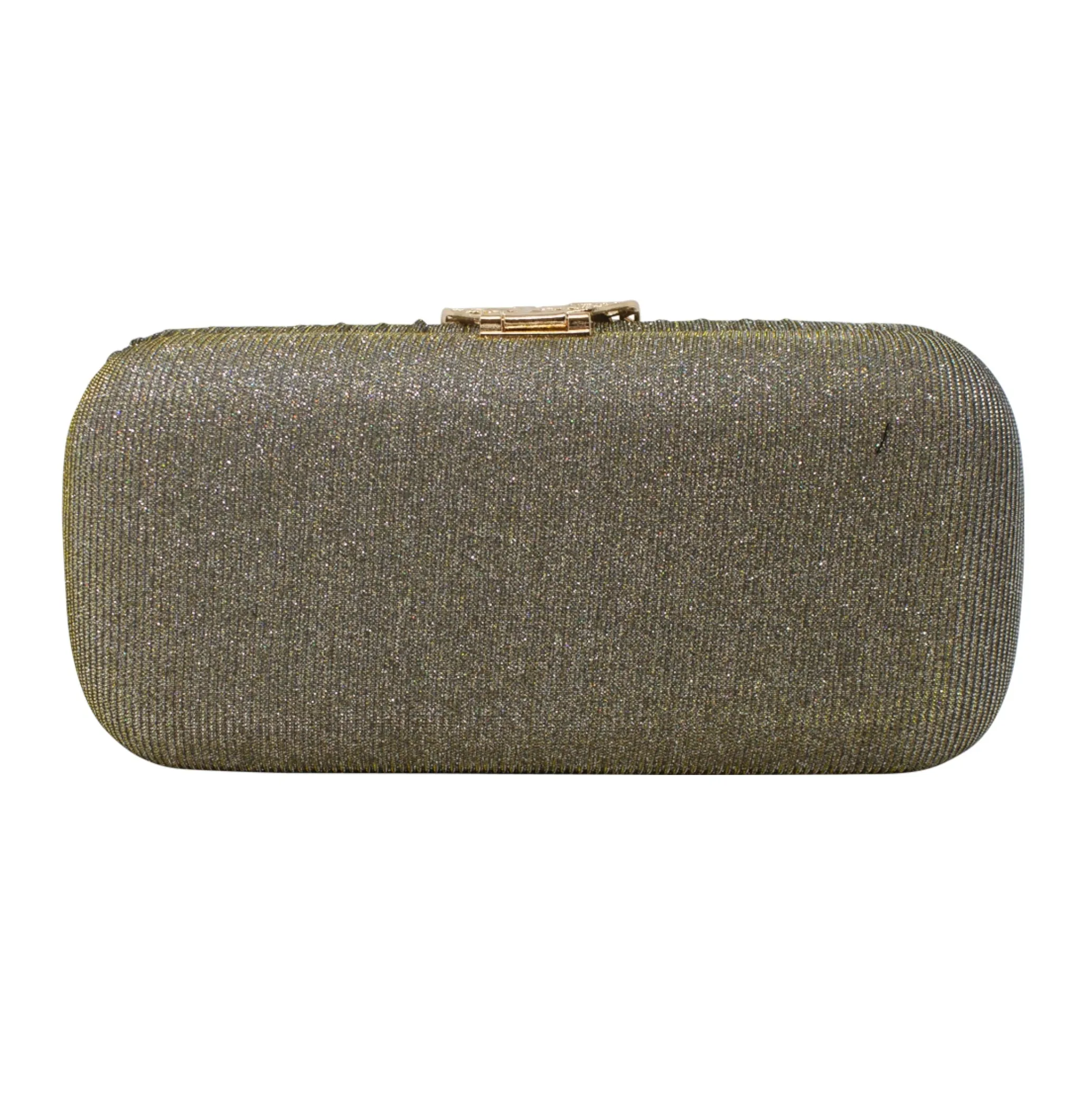 Sparkly Gold Leaf Shimmery Khaki Clutch